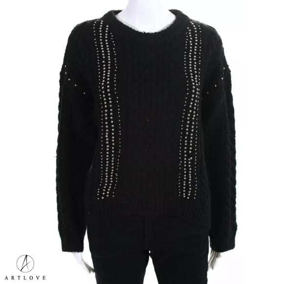 ARTLOVE PARIS Black Cable Knit Beaded Sweater - Picture 1 of 5